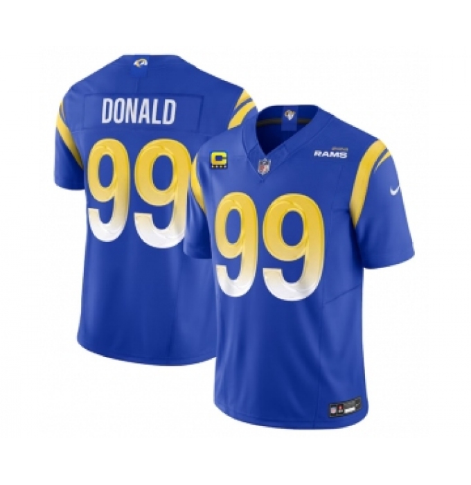 Men's Nike Los Angeles Rams #99 Aaron Donald Blue 2023 F.U.S.E. 4-Star C Vapor Vapor Limited Football Stitched Jersey