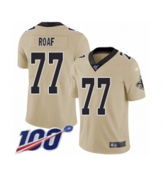Youth New Orleans Saints #77 Willie Roaf Limited Gold Inverted Legend 100th Season Football Jersey