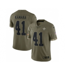 Men's New Orleans Saints #41 Alvin Kamara 2022 Olive Salute To Service Limited Stitched Jersey