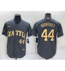 Men's Seattle Mariners #44 Julio Rodriguez Number Grey 2022 All Star Stitched Cool Base Nike Jersey