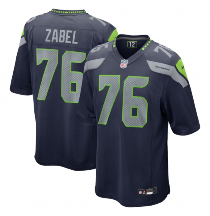 Men's Seattle Seahawks #76 Grey Zabel Nike College Navy 2025 NFL Draft First Round Pick Game Jersey