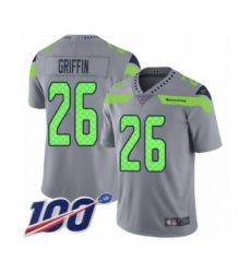 Men's Seattle Seahawks #26 Shaquill Griffin Limited Silver Inverted Legend 100th Season Football Jersey