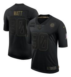 Men's Pittsburgh Steelers #90 T. J. Watt Black Nike 2020 Salute To Service Limited Jersey