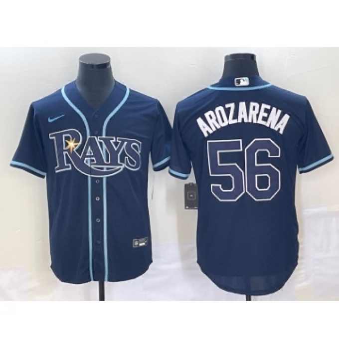 Men's Tampa Bay Rays #56 Randy Arozarena Navy Blue Stitched MLB Cool Base Nike Jersey