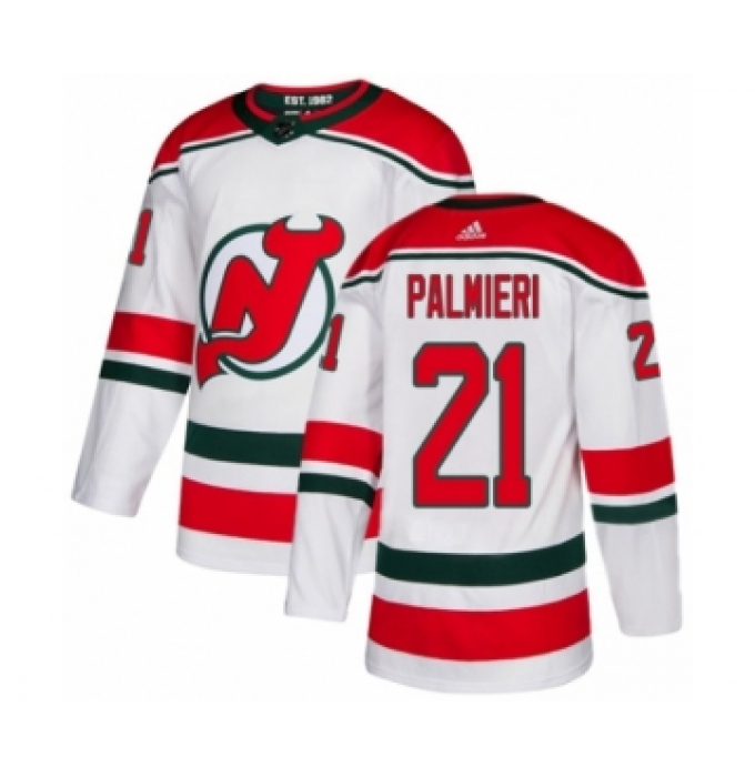 Youth Adidas New Jersey Devils #21 Kyle Palmieri Authentic White Alternate NHL Jersey