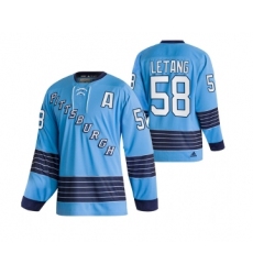 Men's Pittsburgh Penguins #58 Kris Letang 2022 Blue Classics Stitched Jersey