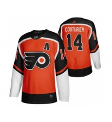 Men's Philadelphia Flyers #14 Sean Couturier Orange 2020-21 Reverse Retro Alternate Hockey Jersey