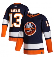 Men's New York Islanders #13 Mathew Barzal adidas Navy 2020-21 Reverse Retro Authentic Player Jersey