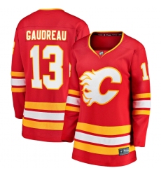 Women's Calgary Flames #13 Johnny Gaudreau Fanatics Branded Red 2020-21 Home Premier Breakaway Player Jersey