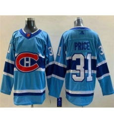 Men's Montreal Canadiens #31 Carey Price Blue 2022 Reverse Retro Stitched Jersey