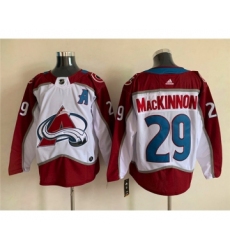 Men's Colorado Avalanche #29 Nathan MacKinnon With A Ptach White Stitched Jersey