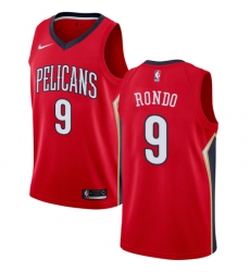 Men's Nike New Orleans Pelicans #9 Rajon Rondo Swingman Red Alternate NBA Jersey Statement Edition