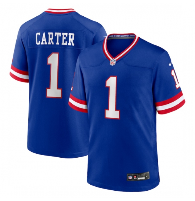 Men's New York Giants #1 Abdul Carter Nike Royal First Round Pick 2nd Alternate Game Jersey