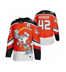 Men's Anaheim Ducks #42 Josh Manson Red 2020-21 Reverse Retro Alternate Hockey Jersey