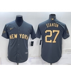 Men's New York Yankees #27 Giancarlo Stanton Grey 2022 All Star Stitched Cool Base Nike Jersey