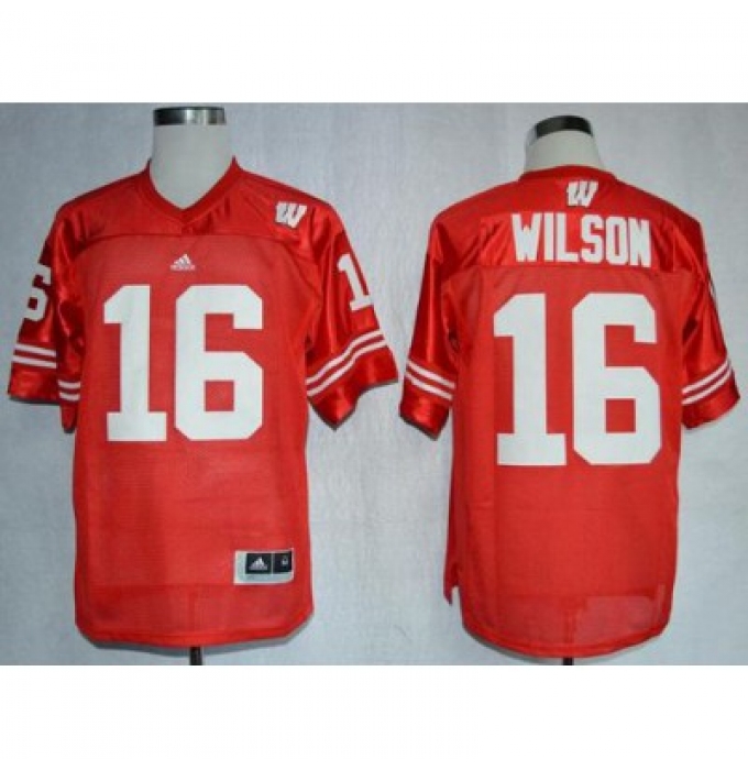 Wisconsin Badgers #16 Russell Wilson Red NCAA Jersey