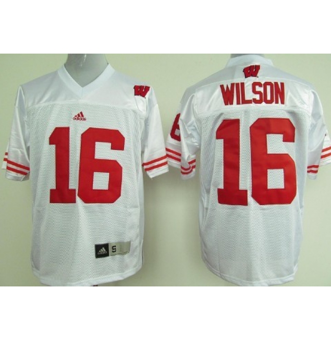 Wisconsin Badgers #16 Russell Wilson White NCAA Jersey
