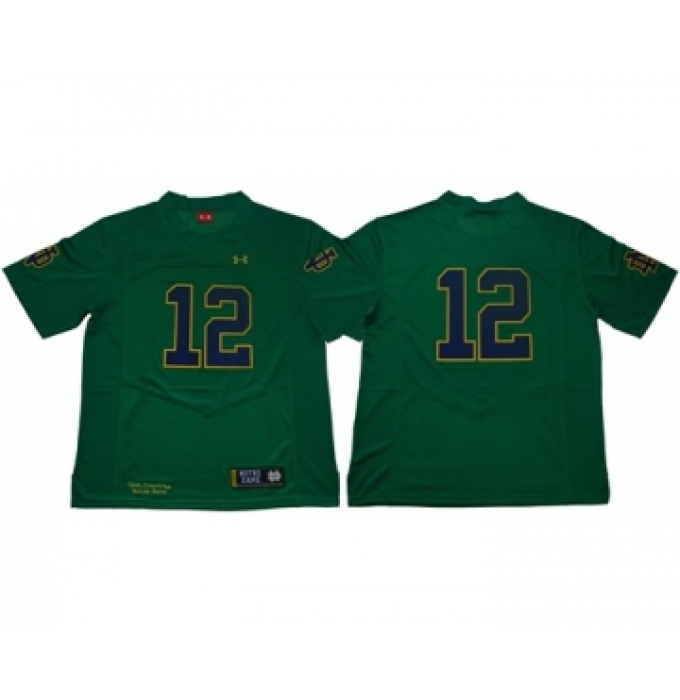 Fighting Irish #12 Ian Book Green Limited Stitched NCAA Jersey