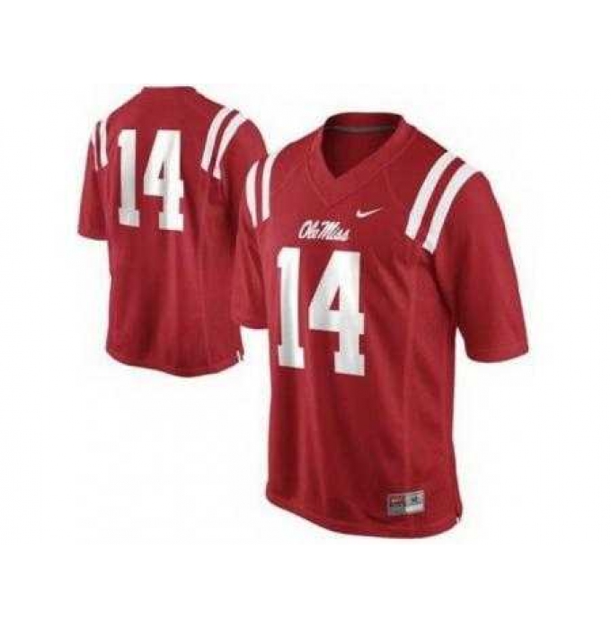 Ole Miss Rebels 14 Bo Wallace Red College Football NCAA Jerseys