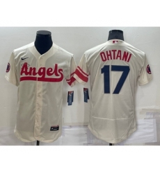 Men's Los Angeles Angels #17 Shohei Ohtani Cream 2022 City Connect Flex Base Stitched Jersey
