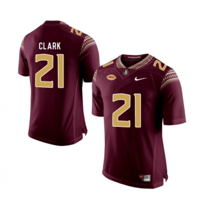 Florida State Seminoles 21 Corey Clark Marroon College Football Jersey