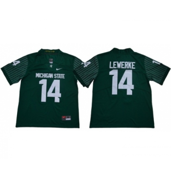 Spartans #14 Brian Lewerke Green Limited Stitched NCAA Jersey