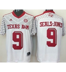 Texas A&M Aggies #9 Ricky Seals-Jones White SEC Patch Stitched NCAA Jersey