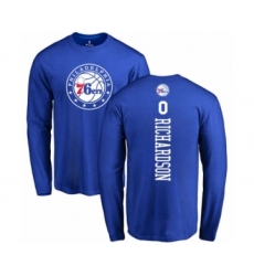Basketball Philadelphia 76ers #0 Josh Richardson Royal Blue Backer Long Sleeve T-Shirt