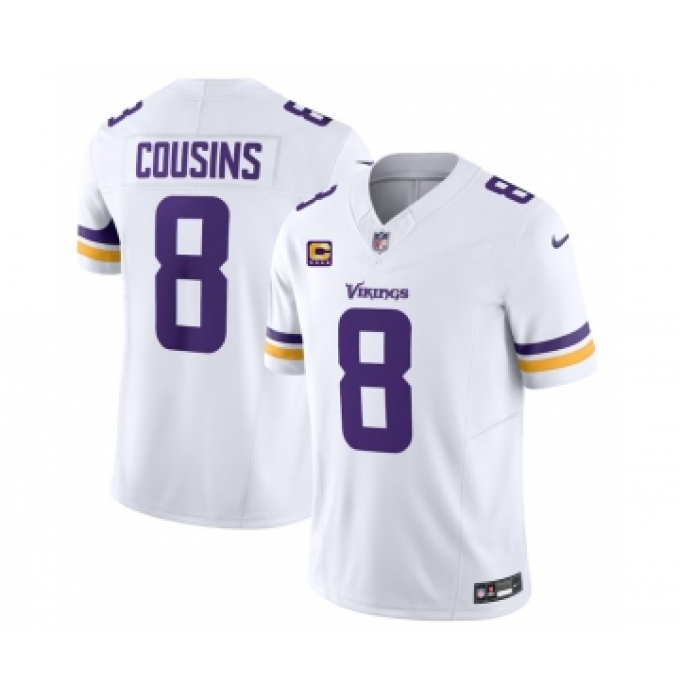Men's Nike Minnesota Vikings #8 Kirk Cousins White 2023 F.U.S.E. 4-Star C Vapor Untouchable Limited Football Stitched Jersey