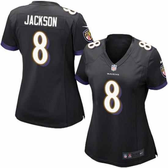Women's Nike Baltimore Ravens #8 Lamar Jackson Game Black Alternate NFL ...