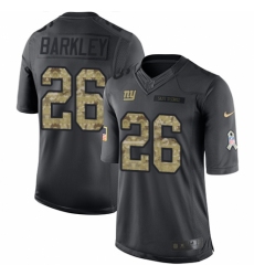 Men's Nike New York Giants #26 Saquon Barkley Limited Black 2016 Salute to Service NFL Jersey