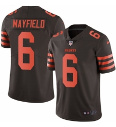 Men's Nike Cleveland Browns #6 Baker Mayfield Limited Brown Rush Vapor Untouchable NFL Jersey