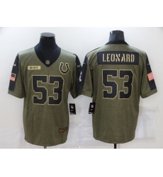 Men's Indianapolis Colts #53 Darius Leonard Nike Olive 2021 Salute To Service Limited Player Jersey
