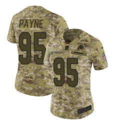 Women's Nike Washington Redskins #95 Da'Ron Payne Limited Camo 2018 Salute to Service NFL Jersey