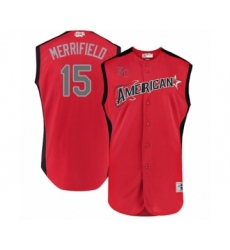 Men's Kansas City Royals #15 Whit Merrifield Authentic Red American League 2019 Baseball All-Star Jersey