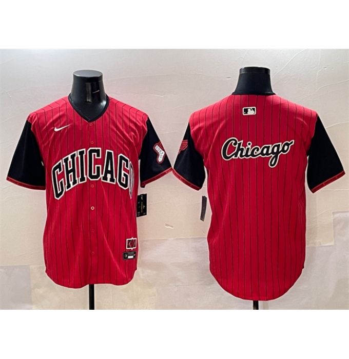Men's Chicago White Sox Team Big Logo Red Black 2025 City Connect Limited Stitched Baseball Jersey