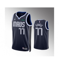 Men's Dallas Mavericks #77 Luka Doncic Navy Statement Edition Stitched Basketball Jersey
