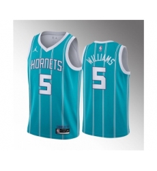 Men's Charlotte Hornets #5 Mark Williams 2022 Draft Stitched Basketball Jersey