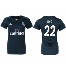 2018-19 Real Madrid 22 ISCO Away Women Soccer Jersey