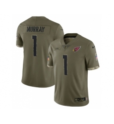 Men's Arizona Cardinals #1 Kyler Murray 2022 Olive Salute To Service Limited Stitched Jersey