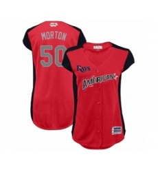 Women's Tampa Bay Rays #50 Charlie Morton Authentic Red American League 2019 Baseball All-Star Jersey