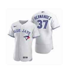 Men's Toronto Blue Jays #37 Teoscar Hernandez White Flex Base Stitched Jersey