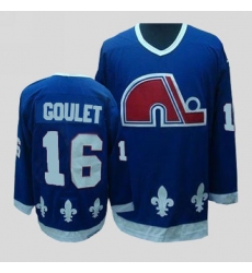 Nordiques #16 Michel Goulet Stitched CCM Throwback Blue NHL Jersey