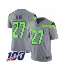 Men's Seattle Seahawks #27 Marquise Blair Limited Silver Inverted Legend 100th Season Football Jersey