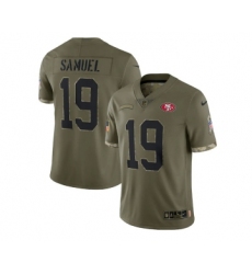 Men's San Francisco 49ers #19 Deebo Samuel 2022 Olive Salute To Service Limited Stitched Jersey