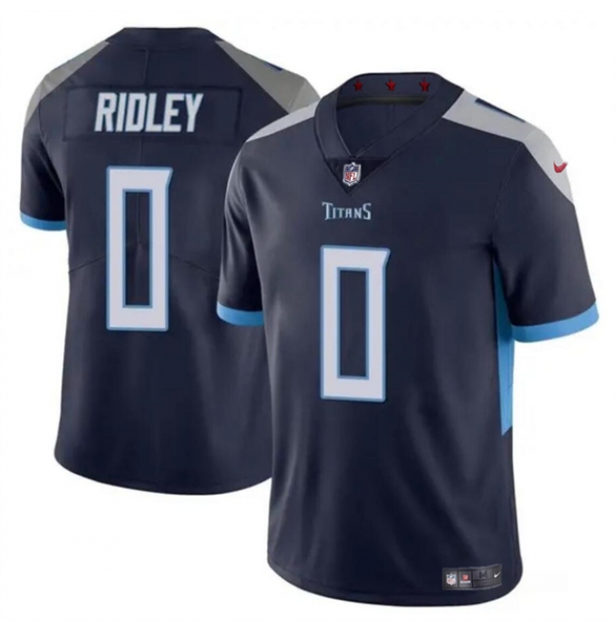 Men's Tennessee Titans #0 Calvin Ridley Navy Vapor Limited Football Stitched Jersey