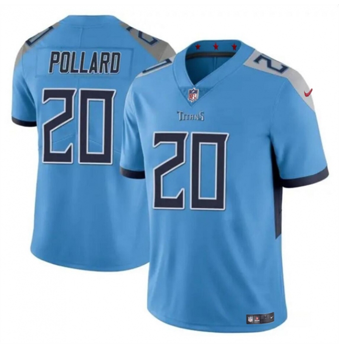 Men's Tennessee Titans #20 Tony Pollard Blue Vapor Limited Football Stitched Jersey