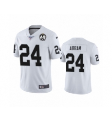 Women's Oakland Raiders #24 Johnathan Abram White 60th Anniversary Vapor Untouchable Limited Player 100th Season Football Jersey