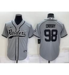 Men's Las Vegas Raiders #98 Maxx Crosby Grey Stitched MLB Cool Base Nike Baseball Jersey