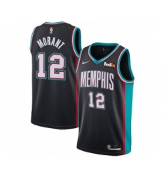 Men's Memphis Grizzlies #12 Ja Morant 2021 Black Swingman Stitched Basketball Jersey